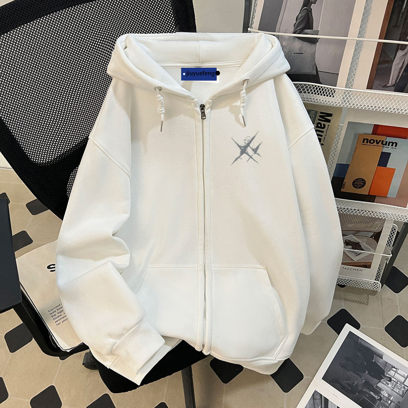 American High Street Fashion Hooded Sweatshirt for Men, New Spring and Autumn Style, Loose Trendy Brand Versatile Casual Hoodie Jacket