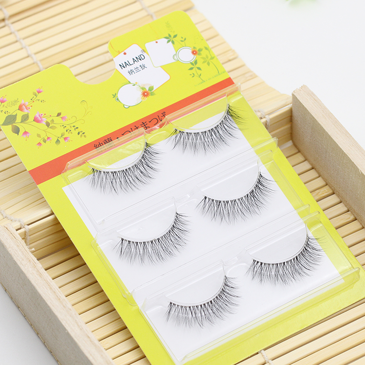 Nở trang điểm nude 3D Lông mi giả M02 thoáng khí tự nhiên và thực tế Âm thanh nổi nhiều lớp mềm mại cổ áo trắng 3 cặp - Lông mi giả mi giả red cherry