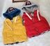 Trẻ em dày xuống bông trùm đầu bông áo vest mùa thu và mùa đông bé trai và bé gái ấm áp kẻ sọc vest vest áo gile thu đông bé trai Áo ghi lê