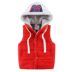 Trẻ em dày xuống bông trùm đầu bông áo vest mùa thu và mùa đông bé trai và bé gái ấm áp kẻ sọc vest vest áo gile thu đông bé trai Áo ghi lê