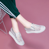 A pedal lazy shoes Joker flat bottom white shoes women 2021 new autumn casual shoes comfortable soft sole shoes