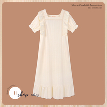 Night dress female summer pure cotton cute princess style 2021 new pajamas spring and summer thin dress home clothes