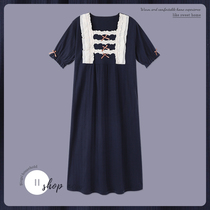 Night dress womens summer pure cotton short-sleeved thin cute princess style pajamas spring and summer 2021 new court home clothes