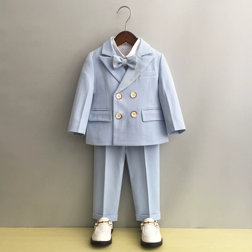 Осенний детский классический костюм для мальчиков, платье девочки цветочницы, комплект, наряд на выход, 3 предмета