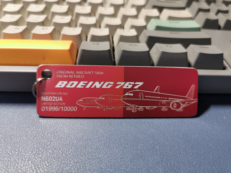 Meilian Airlines Luggage Tag Airlinertags Keychain Boeing 767 Aircraft Skin Pendant Tag N602Ua Meilian Airlines Luggage Tag Airlinertags Keychain Boeing 767 Aircraft Skin Pendant Tag N602Ua