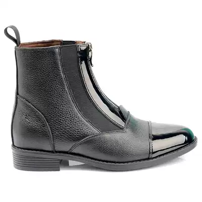 Non-slip wear-resistant breathable animal leather boots equestrian real cowhide horse racing boots training men and women knight riding equipment short boots