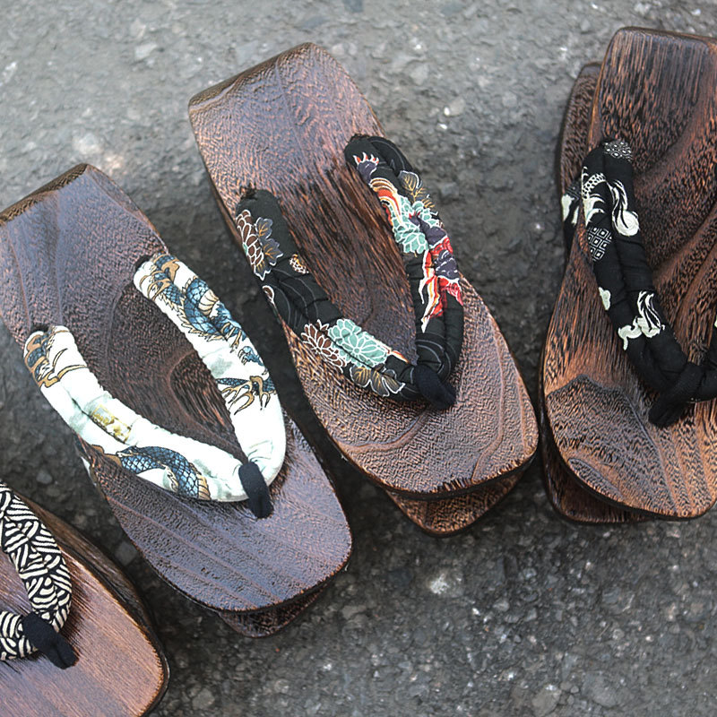 Summer Cos Flip-Flops, Japanese Solid Wood Clogs, Men's Japanese Style, Chinese Style, Casual Men's Fashion