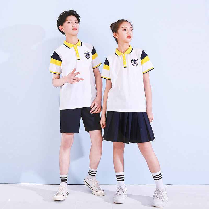 Children's school uniform suit primary school students summer short-sleeved sportswear kindergarten garden uniform summer clothing second and third grade class clothing