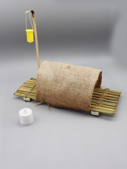 Floating Bamboo Row Boat Lamp for Blessings, Wishes and Commemorates First, River Lantern, Retro Bamboo Row Fishing Boat, Holiday Event Lotus Lantern