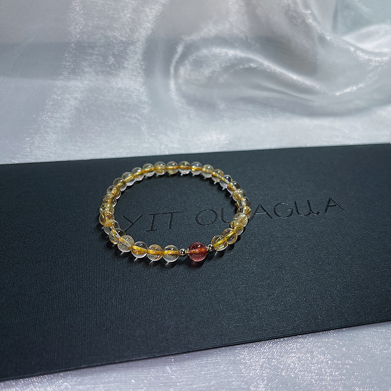 High-quality blond crystal, ultra-fine and exquisite light luxury series~ Super strong gold absorption, crystal bracelet, female pure natural