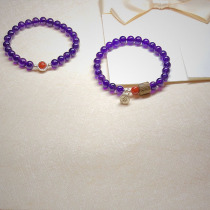 Pure natural collection 6mm dark Uruguayan amethyst bracelet bracelet female original lucky crystal gift