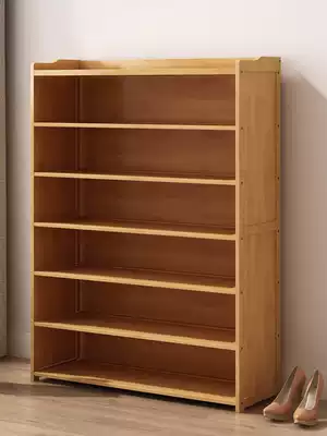 Shoe shelf multi-layer simple household economy space bamboo solid wood small shelf storage artifact door shoe cabinet