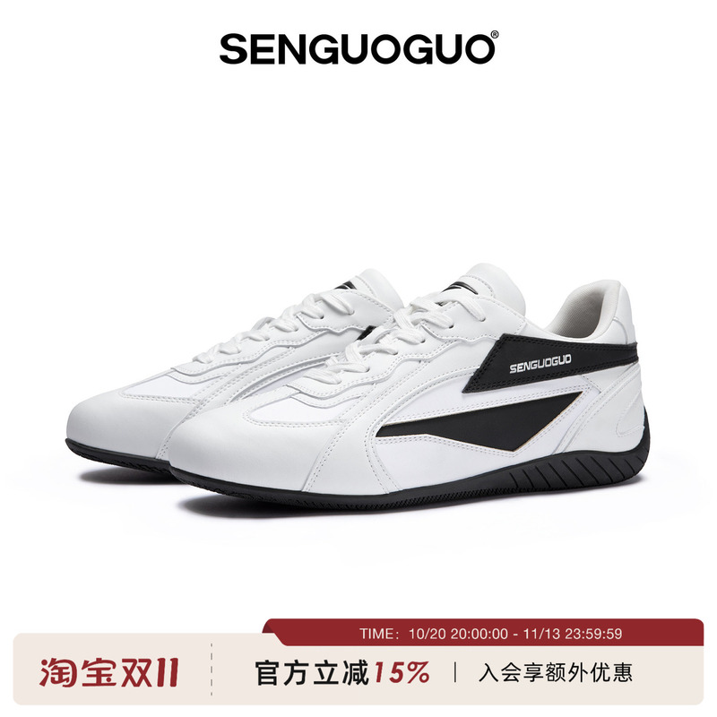 Sen Guo Guo Racing Shoes/De Xun Shoes for Women 2026 Autumn and Winter New Retro Casual Sports Versatile White Shoes for Men Sen Guo Guo Racing Shoes/De Xun Shoes for Women 2026 Autumn and Winter New Retro Casual Sports Versatile White Shoes for Men