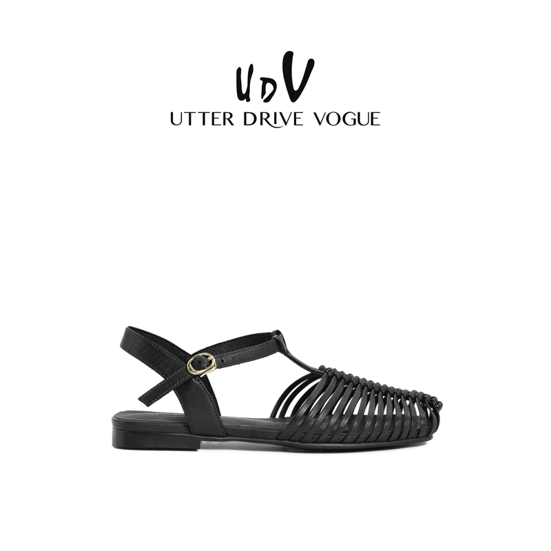 Udv Retro Roman Sandals for Women 2026 Summer Genuine Leather Woven Hollow Flat Closed-Toe Casual Comfortable Sandals Udv Retro Roman Sandals for Women 2026 Summer Genuine Leather Woven Hollow Flat Closed-Toe Casual Comfortable Sandals