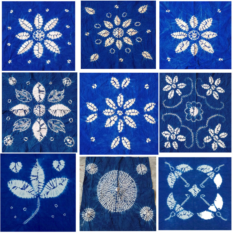 Yunnan Dali Bai Zhoucheng tie-dye cloth pure handmade square scarf small gifts a variety of figures for students kindergarten homework