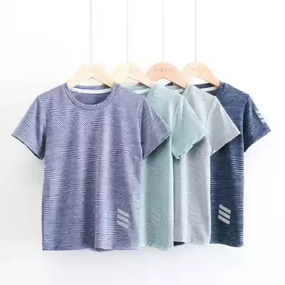 Children's summer short sleeve quick-drying T-shirt round neck breathable and comfortable middle-aged children fast-drying clothes sports students Leisure short sleeves