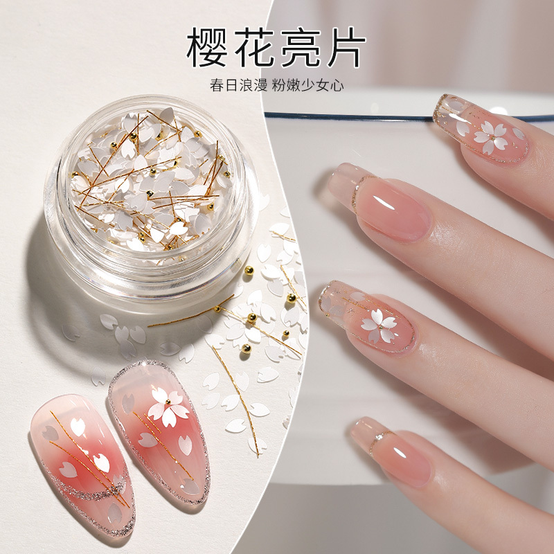 Sakura Sequin Nail Art Decorations Mixed Pack 2024 New Petal Flakes Steel Beads Material Kit Nail Stickers Trending Hot Item Sakura Sequin Nail Art Decorations Mixed Pack 2024 New Petal Flakes Steel Beads Material Kit Nail Stickers Trending Hot Item