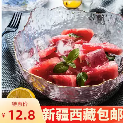 Xinjiang Japanese-style Phnom Penh Salad Bowl Grass Glass Bowl Transparent Fruit Fishing Bowl Household Dessert Bowl