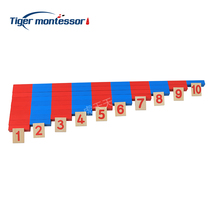 (Tiger Everyday Teaching ADS) Montessori Mathematics Teaching Ads 1-10 Cognitive Red and Blue Stick and Card