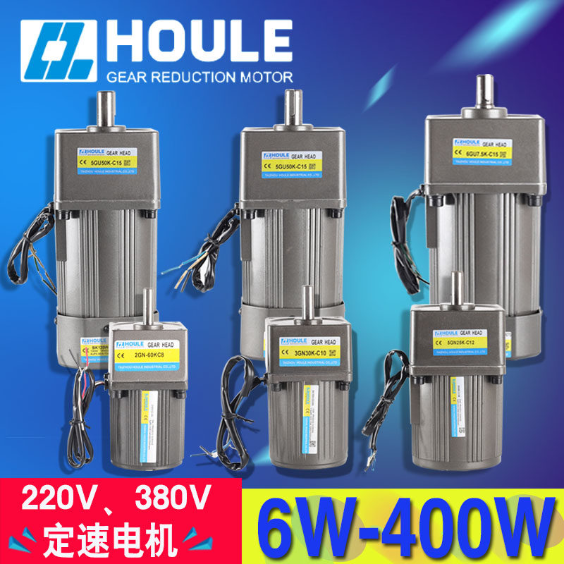 HOULE 220V/380V 6W-400W 小型ギア減速モーター、固定速度モーター、逆回転モーター