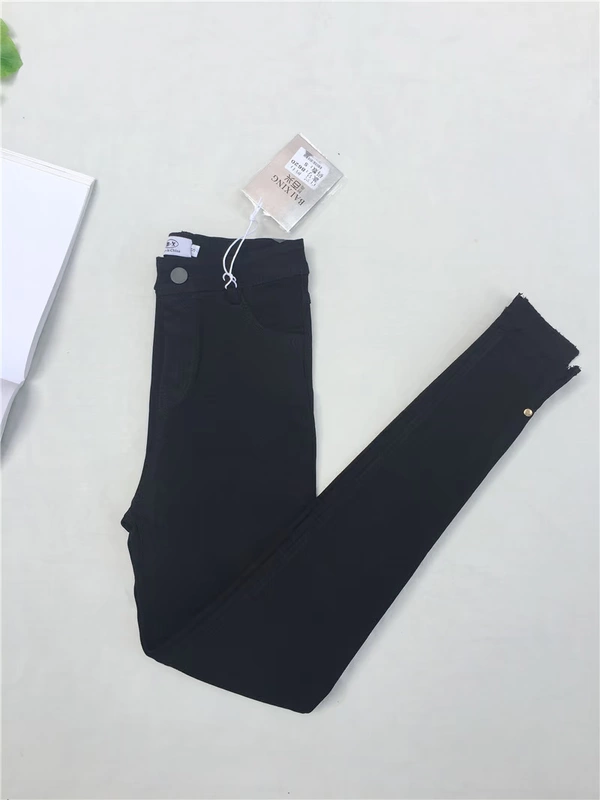 Baixing 2018 Mùa xuân và mùa thu Quần mới Bàn chân Tách chân Quần màu đen Mặc quần legging Quần dài cho nữ quần áo tập gym nữ