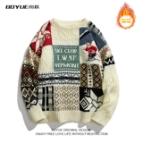 Утепленный атмосферный трикотажный свитер, увеличенная толщина, в американском стиле, подходит для подростков