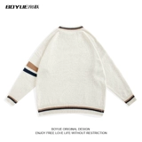 Трикотажный демисезонный свитер для отдыха для влюбленных, круглый воротник