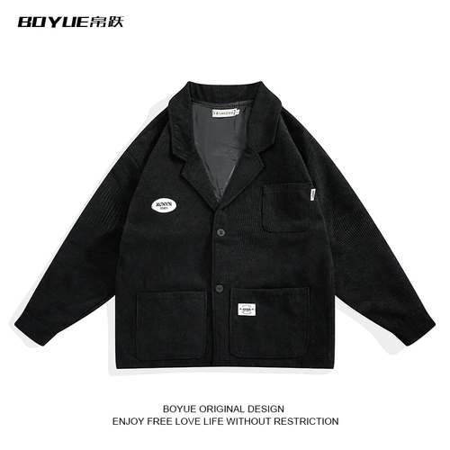 Демисезонный ретро вельветовый костюм для отдыха, куртка, оверсайз