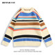 BOYUE ຜ້າໄຫມ jumper ທີ່ມີສີສັນ striped deer plush sweater ລະດູຫນາວ retro ໃຫມ່ trendy ວ່າງເສື້ອ sweater ສໍາລັບຜູ້ຊາຍ