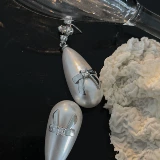 Импортные серьги в форме капли из жемчуга с бантиком с цирконом, коллекция 2022