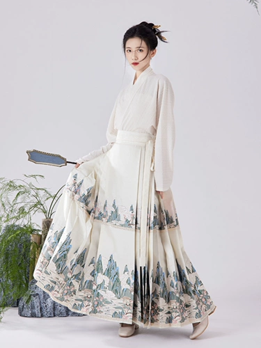 Qianli Jiangshan Ming System Hanfu Golden Makeup Flowup Corse Dorse Dress платья ткани национальный стиль новые китайские тонкие ежедневные девушки