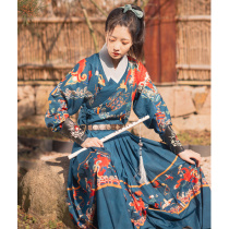 55 years original Hanfu female stickers trolling (elf) Ming printing flying fish suit couple models spring and summer