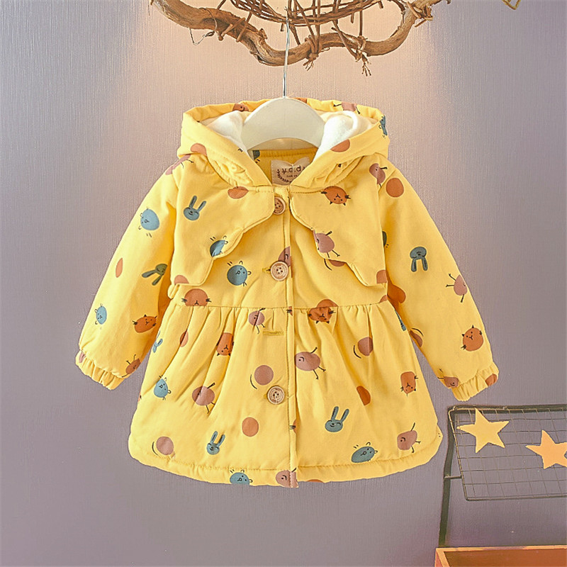 0-1-2-3-4 year old baby girl winter clothes thickened padded jacket one year old baby cotton coat two year old girl padded jacket children's coat