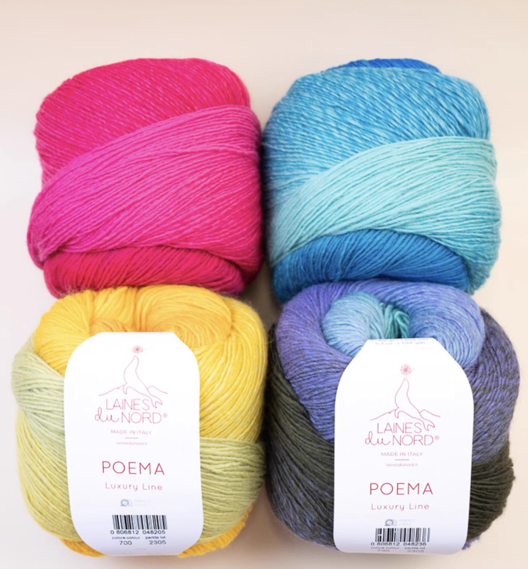 Imported Italian Laines Du Nord Sea Lion 2026 New Color Gradient Wool Poema 150g