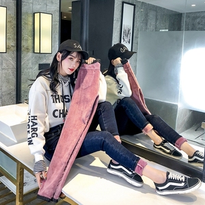 【高腰加绒加厚】显瘦小脚牛仔裤女