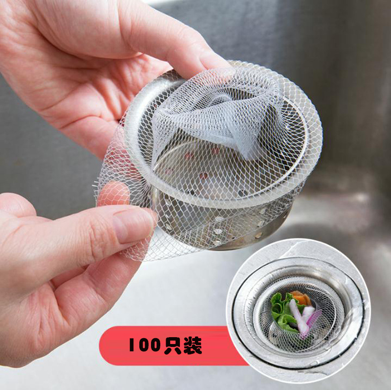 Kitchen sink filter 100 pieces of garbage bag sink leaking net bathroom sewer drain anti-blocking floor drain