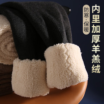 Ordos pure cashmere pants mens plus velvet thick warm pants bottoming ladies wool pants high waist cotton pants winter