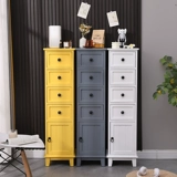 Шкаф для хранения в ванной комнате, шкаф для хранения с выдвижным ящиком из цельного дерева, шкаф для хранения с ультраузким зазором и дверным ведерным шкафом