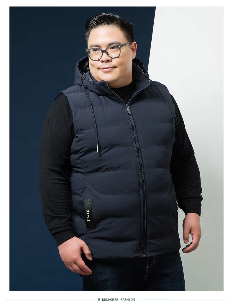 Mùa thu và mùa đông cotton vest nam thêm kích thước lớn áo ấm cộng với phân bón cộng với kích thước vest nam béo béo vest vest áo khoác đông nam