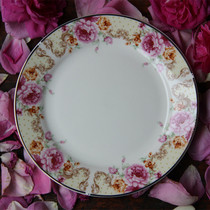 Garden Retro Peony Ceramic Bowl Disc Domestic Cutlery Suit Eurostyle Light Lavish (Flawless