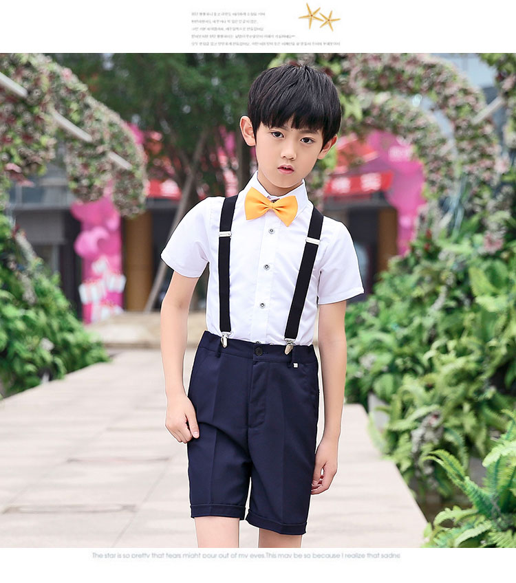 Bé trai cho thấy ăn mặc mùa hè ngắn hoa cô gái nhỏ ăn mặc trẻ em của bib phù hợp với máy chủ đàn piano trang phục váy dự tiệc trẻ em cao cấp