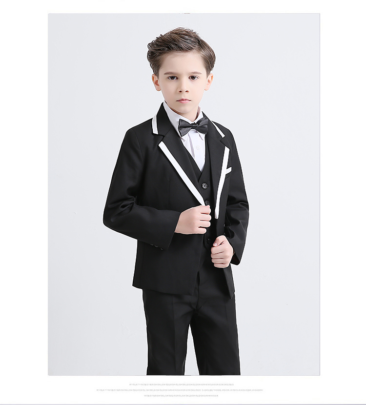 Bộ đồ trẻ em phù hợp với hoa cô gái váy bé trai màu đỏ trang phục đàn piano Phiên bản tiếng Hàn của bộ quần áo trẻ em lớn quần áo trẻ em nam