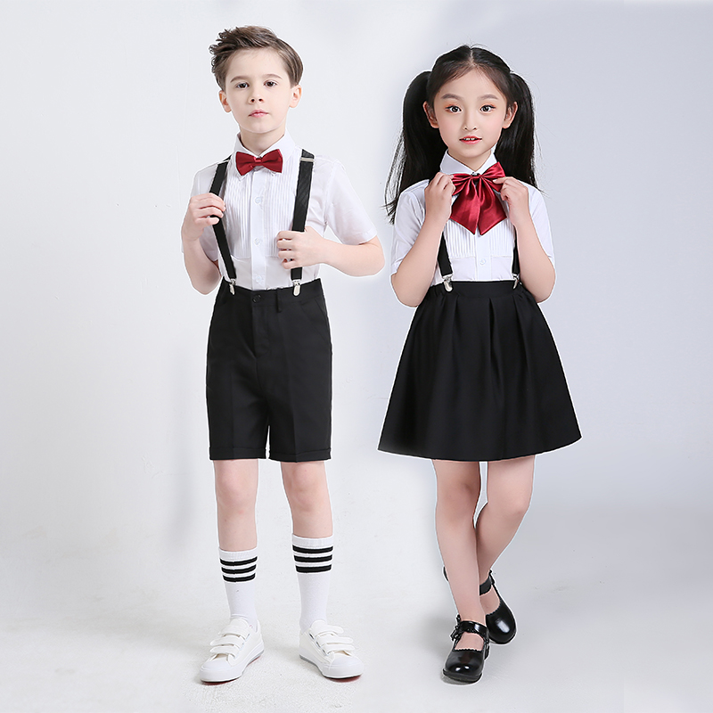 Children's boys and girls dress recitation performance clothes hold baby bag pants hold baby bag skirt student chorus clothes performance clothing summer