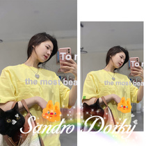 French SandroDorky star Zhao Rusi with short sleeve T-shirt simple loose Joker top women