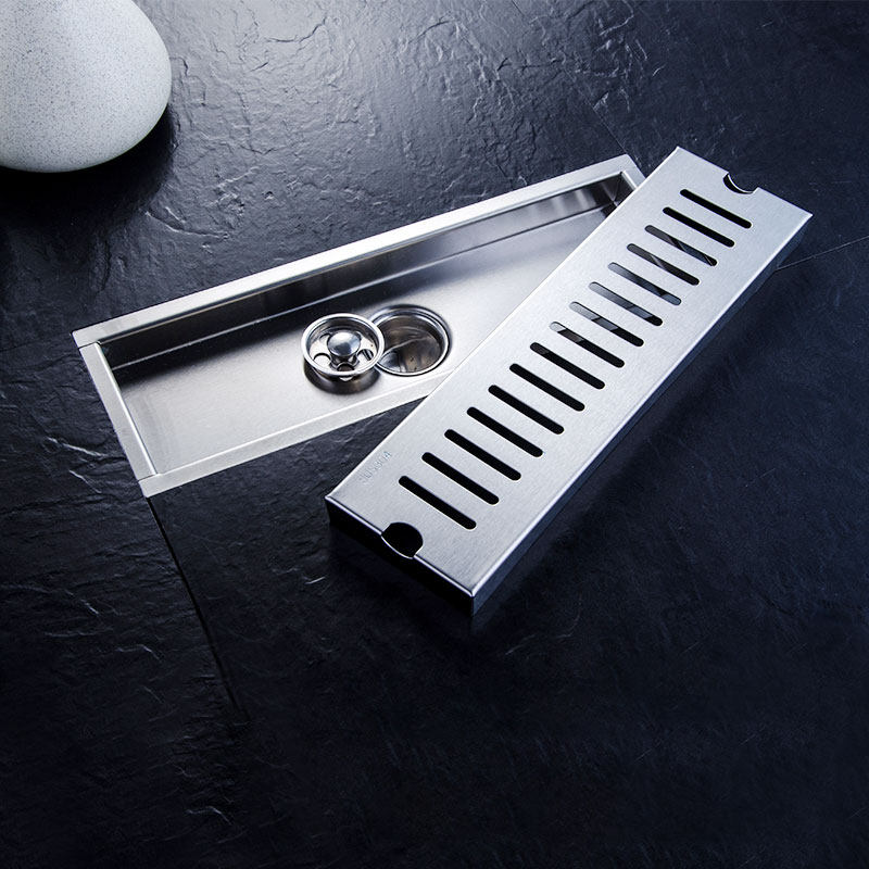 Fashisuo rectangular floor drain shower room deodorant plus long-displacement long dressing room stainless steel invisible floor drain