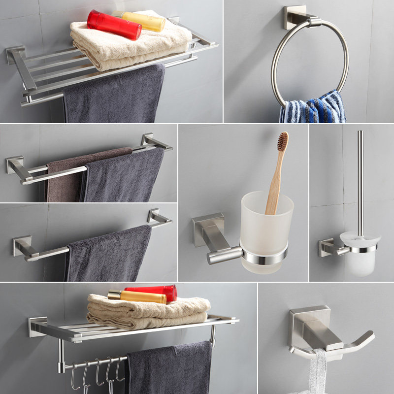 Fasso bathroom towel rack stainless steel thickened bathroom pendant powder room rack toilet towel rack