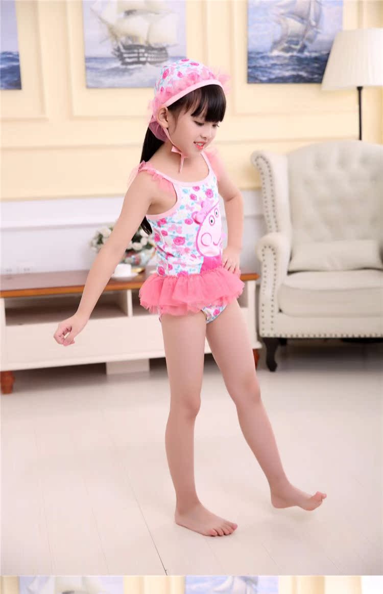Đồ bơi cho bé gái Đồ lót cho trẻ em Đồ bơi cho trẻ em Đồ bơi cho bé Cô gái trẻ em 1-3-4 tuổi Lợn Áo tắm - Bộ đồ bơi của Kid đồ bơi cho bé gái