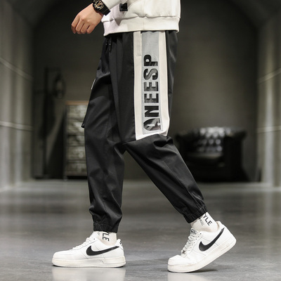 裤子男工装裤九分束脚休闲运动