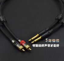 Anti-interference Fever oxygen-free copper 6 35 turn RCA double Lotus transfer 6 5 large two-core DJ tuning bench audio signal line