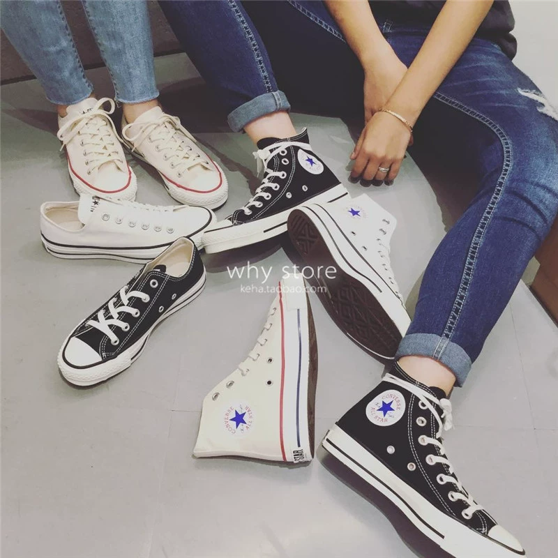 Spot Converse All Star Converse Evergreen đôi giày vải cao cổ điển nam và nữ 101010 - Plimsolls